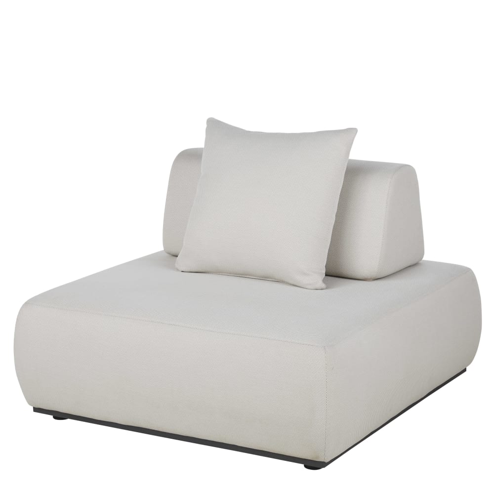 Chauffeuse de jardin en polyester recyclé gris perlé