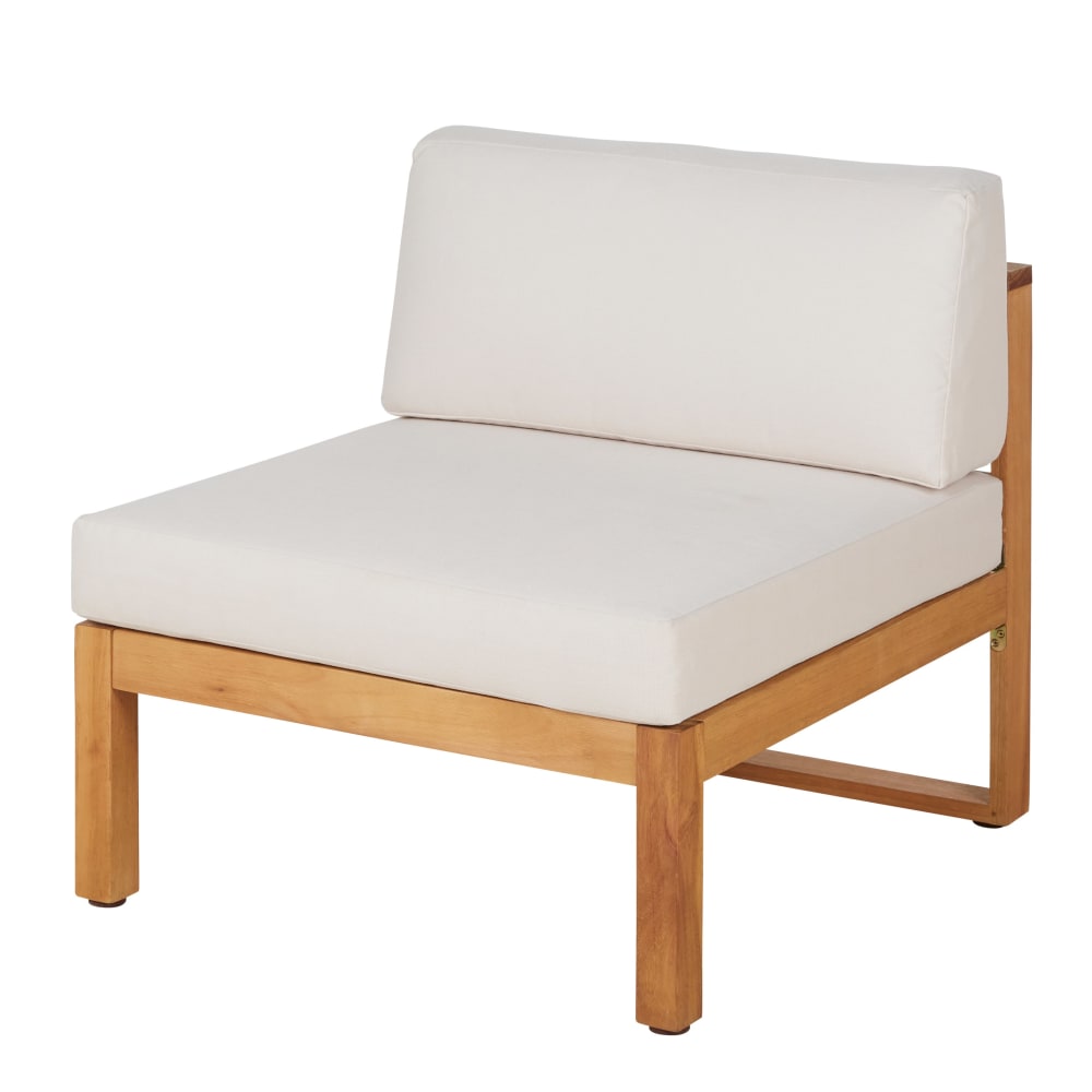Chauffeuse de jardin modulable en bois d'eucalyptus et polyester