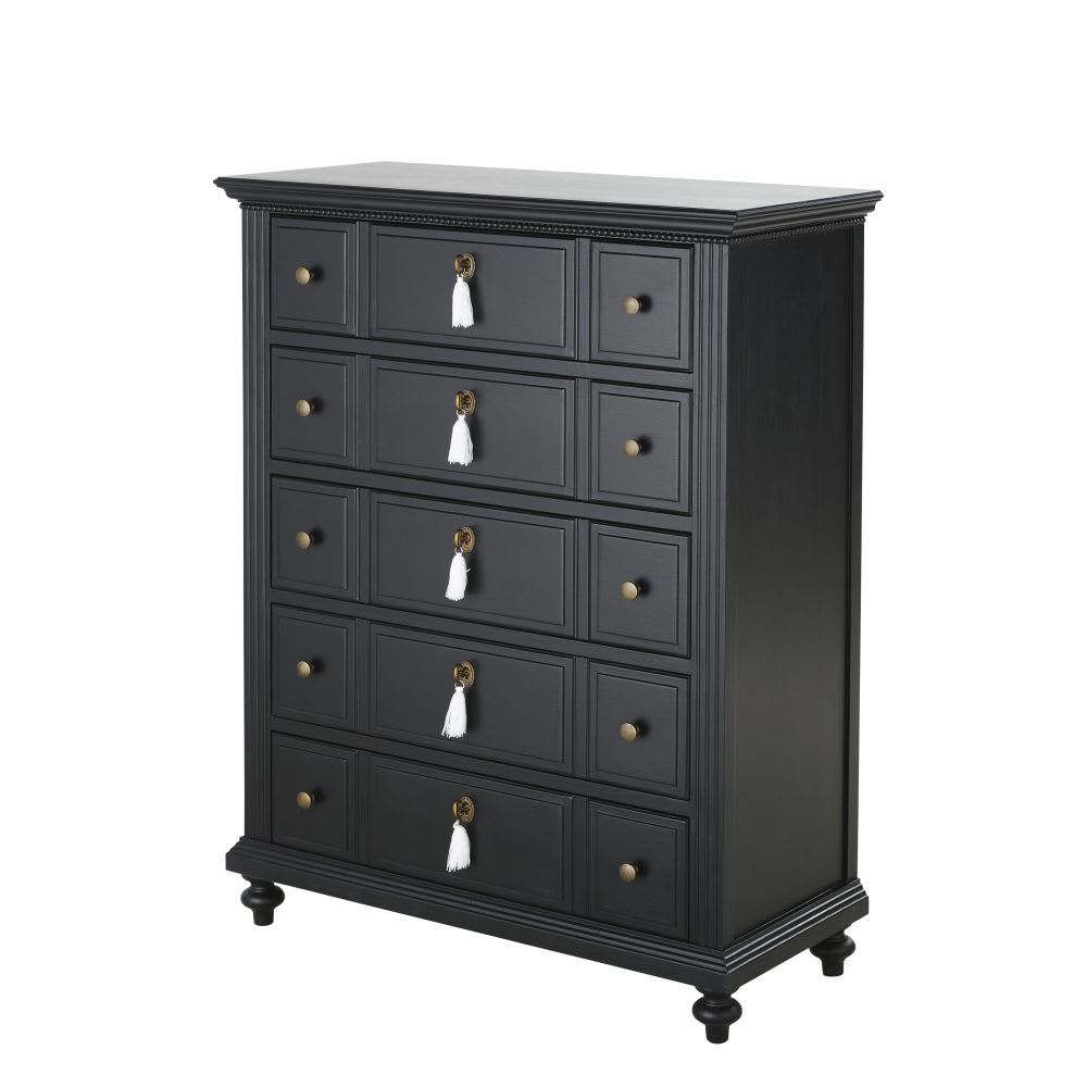 Chiffonnier 5 tiroirs noir — vue 4