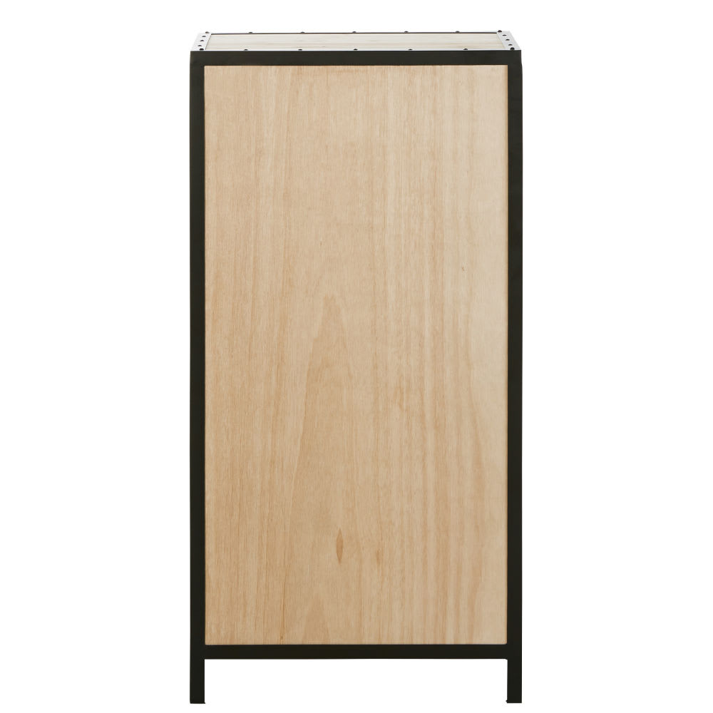 Chiffonnier industriel 6 tiroirs en métal noir et bois de sapin - Maisons du Monde