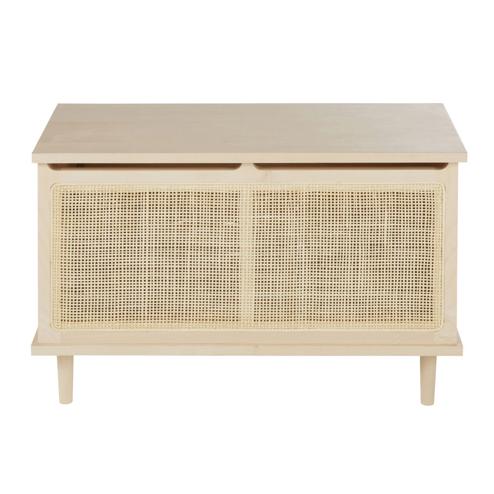 Coffre beige finition - rotin