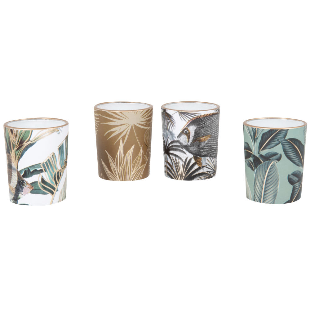 Coffret bougies lumignons parfumées (x4) en verre multicolore - Maisons du Monde