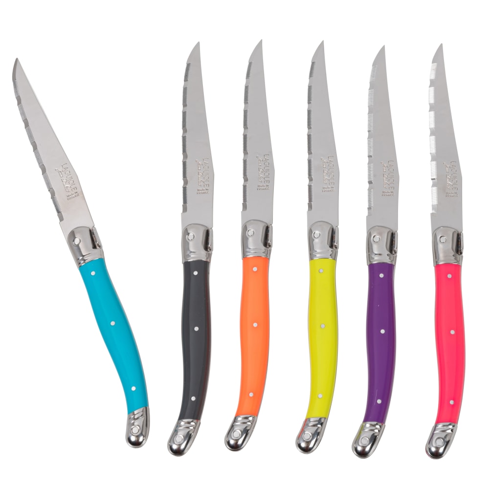 Coffret couteaux à viande en inox multicolores (x6) - Maisons du Monde