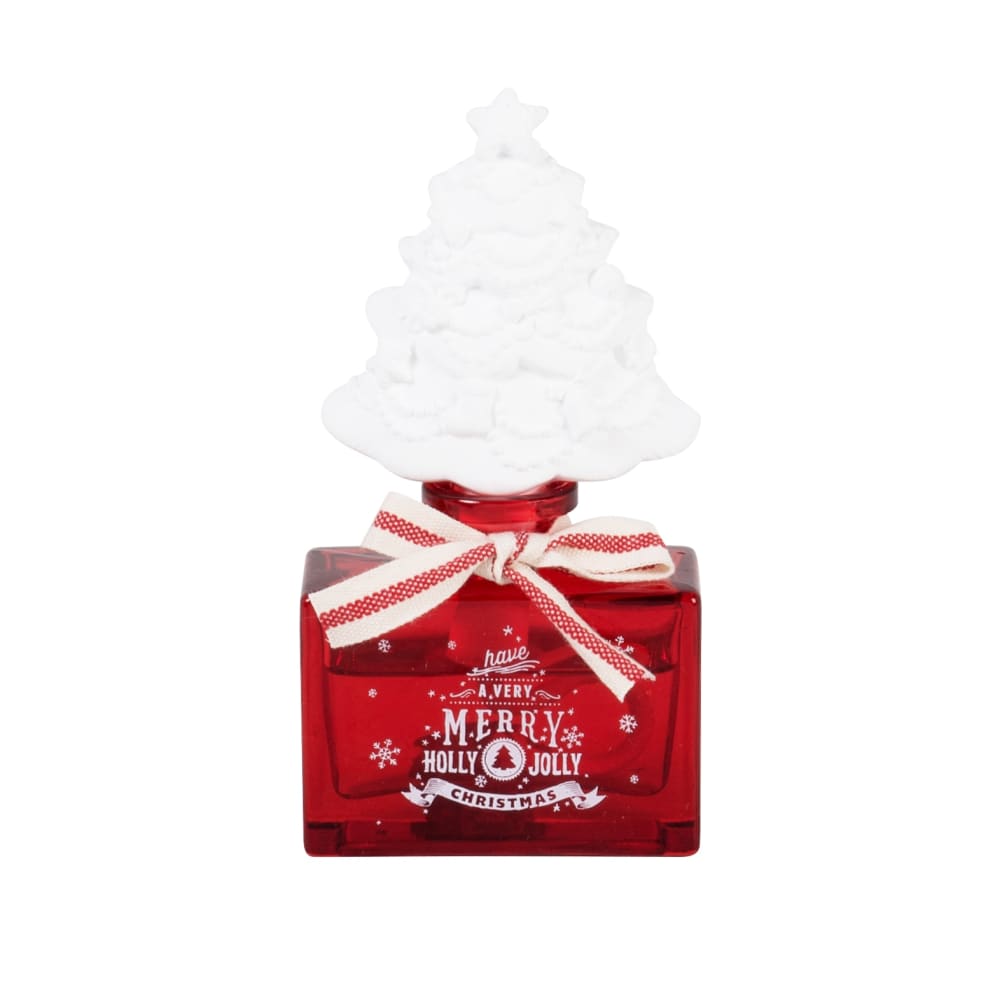 Coffret diffuseur sapin en verre rouge et blanc parfum pâtisserie 30 ml - Maisons du Monde