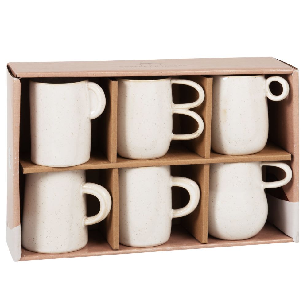 Coffret tasses (x6) en céramique blanche