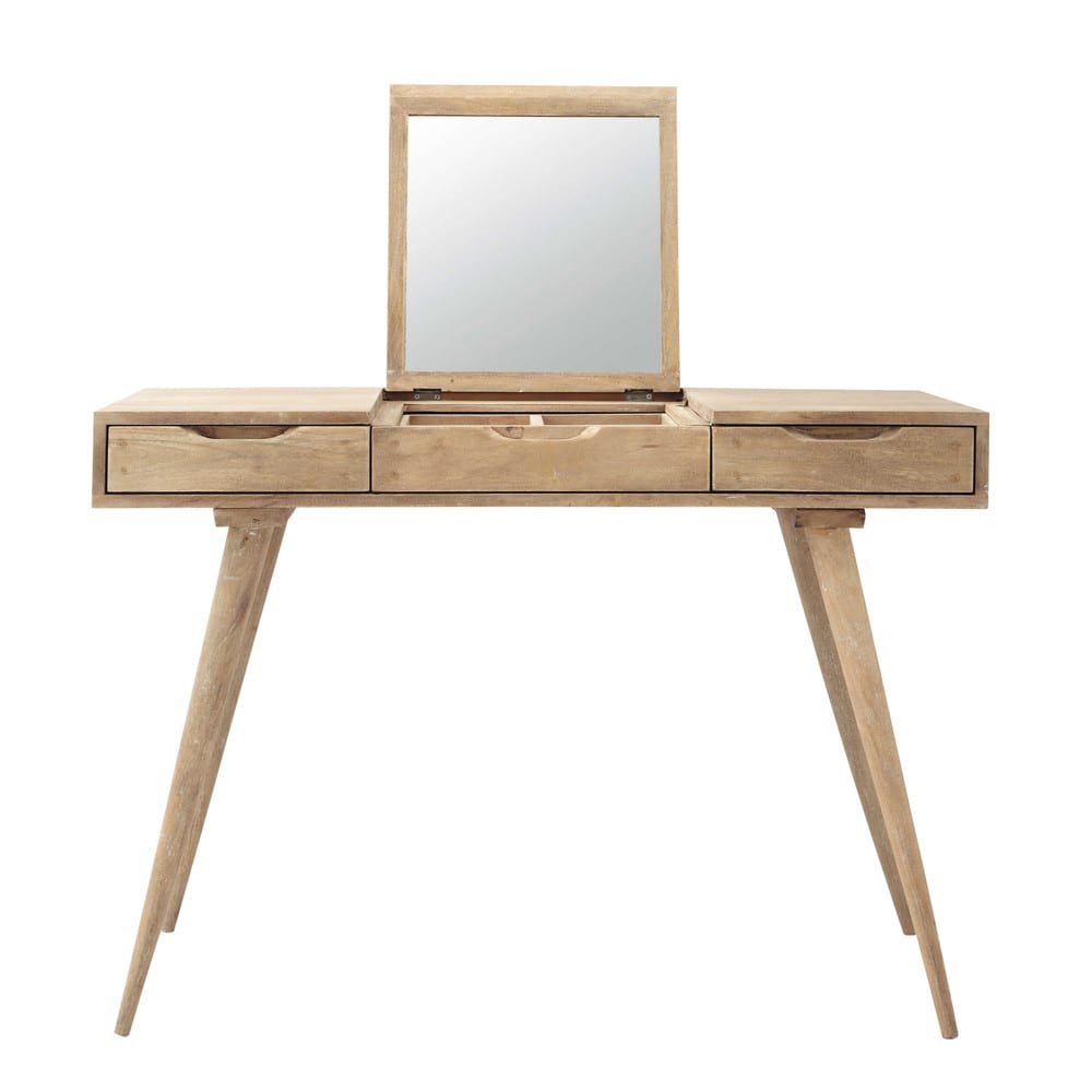 Coiffeuse en bois de manguier massif, L112 cm Coiffeuse en bois de manguier massif, L112 cm