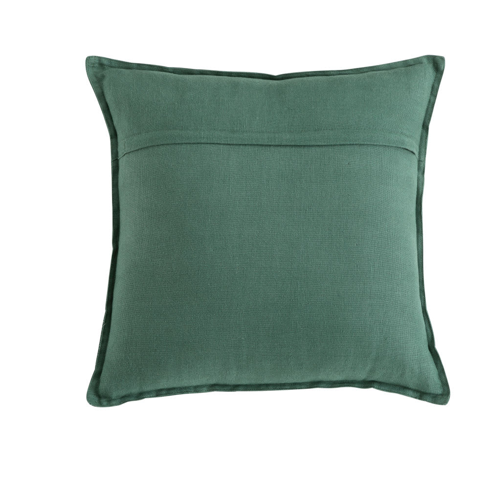Cojín de lino lavado en verde albahaca 45x45 cm - Maisons du Monde