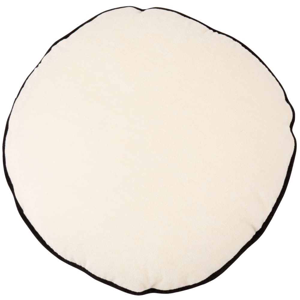 Cojín redondo crudo y negro D40
