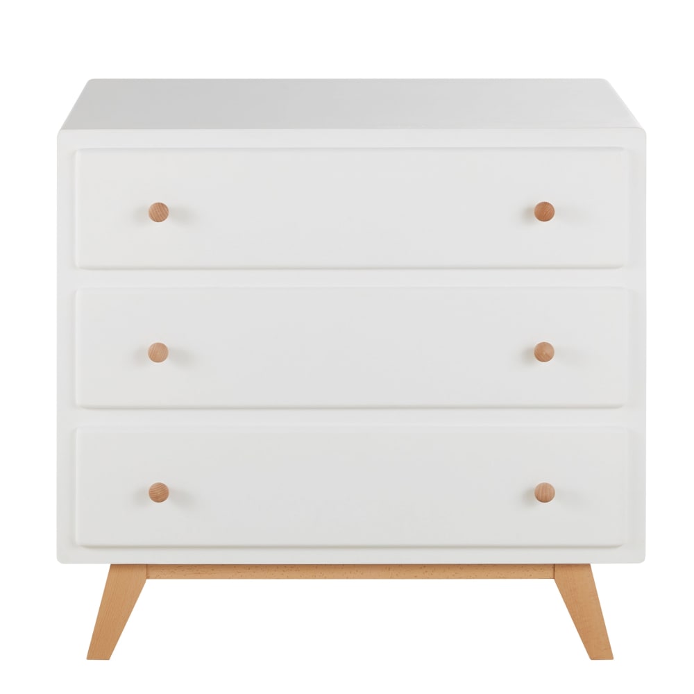 Commode 3 tiroirs blanche L85