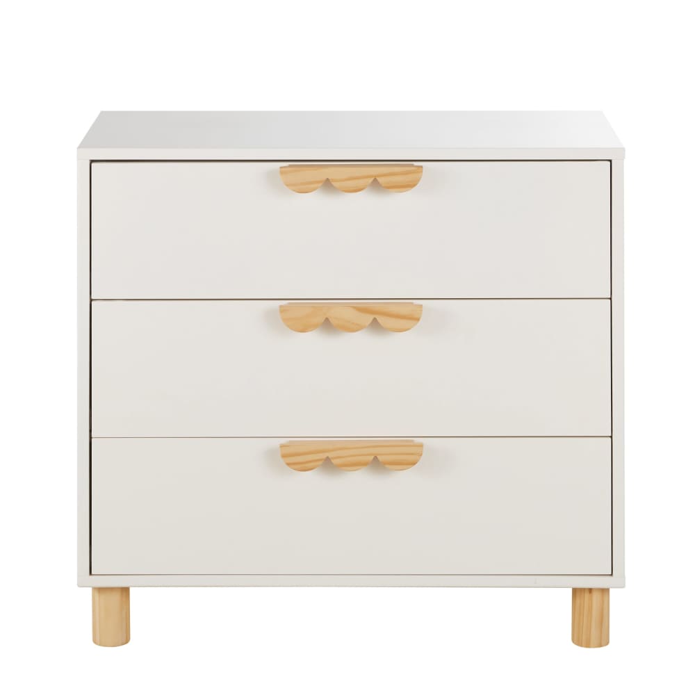 Commode 3 tiroirs écrue L83