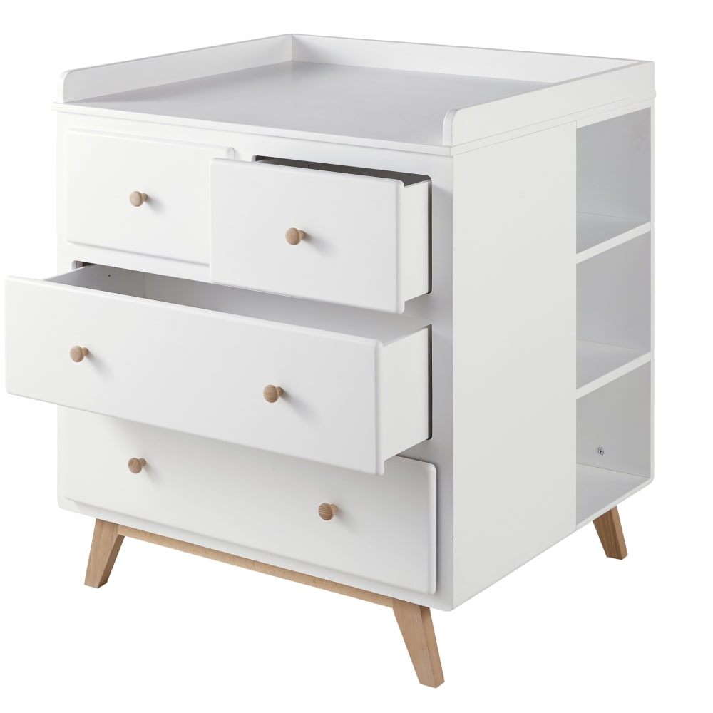 Commode à langer style scandinave 4 tiroirs blanche - Maisons du Monde