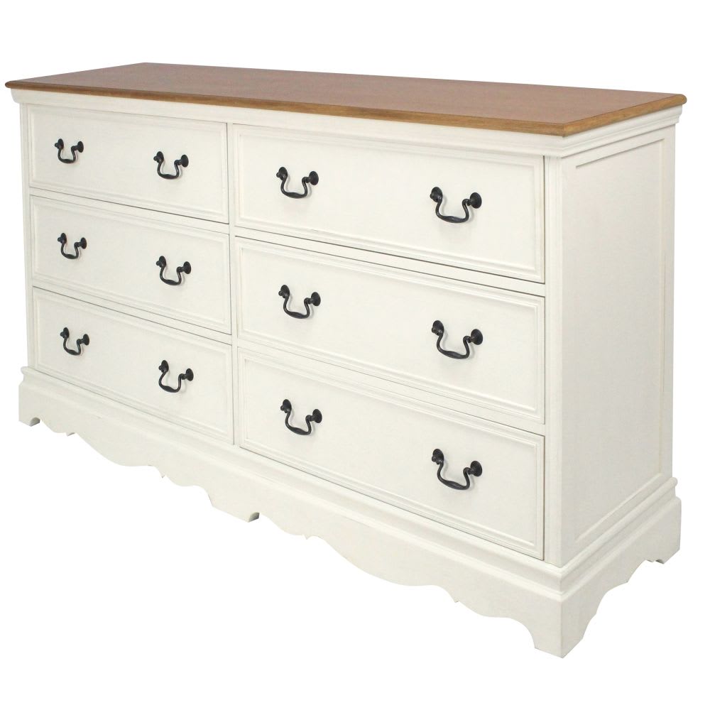 Commode double 6 tiroirs crème L175 - Maisons du Monde