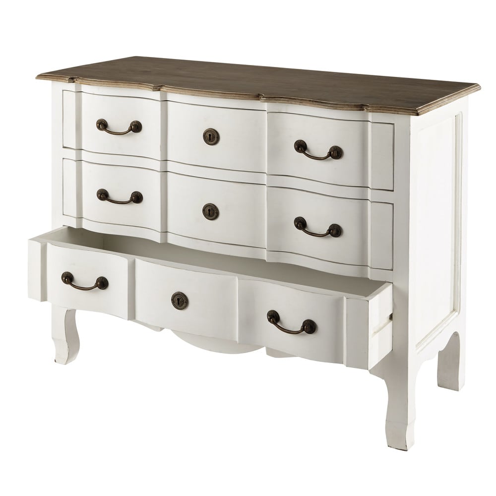 Commode en acacia et manguier blanche L110 - Maisons Du Monde