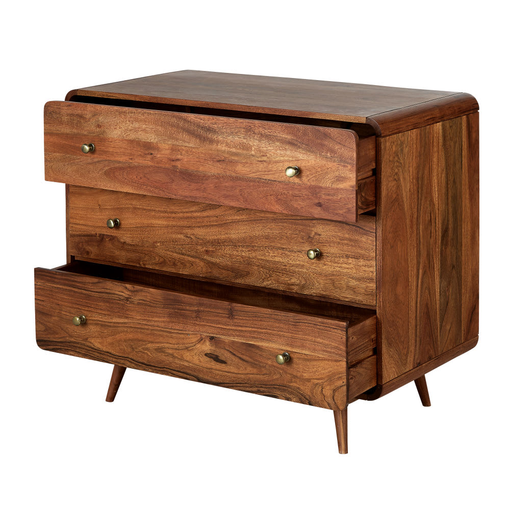 Commode en bois d'acacia massif, L90 cm — vue 3