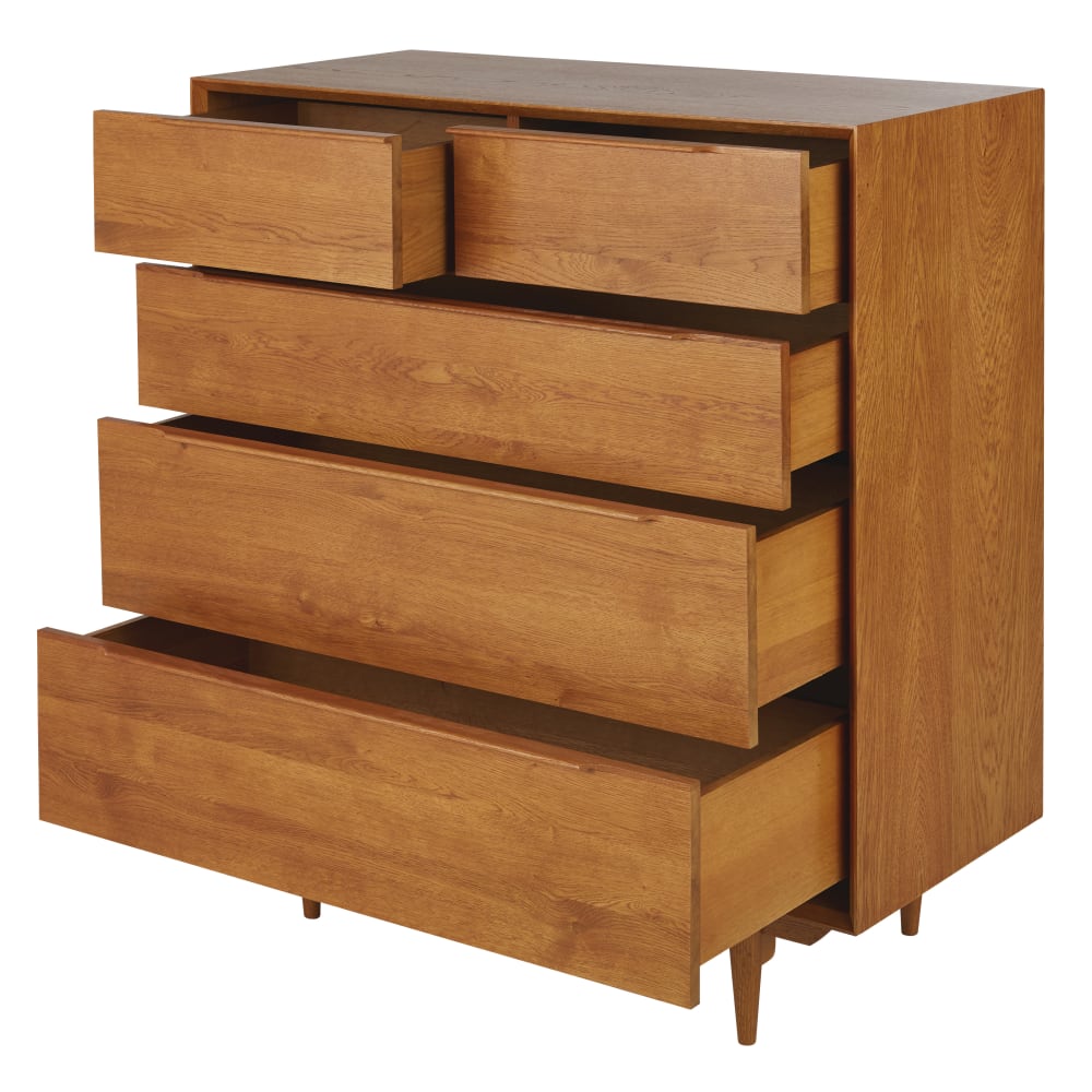 Commode haute vintage 5 tiroirs L100 - Maisons du Monde