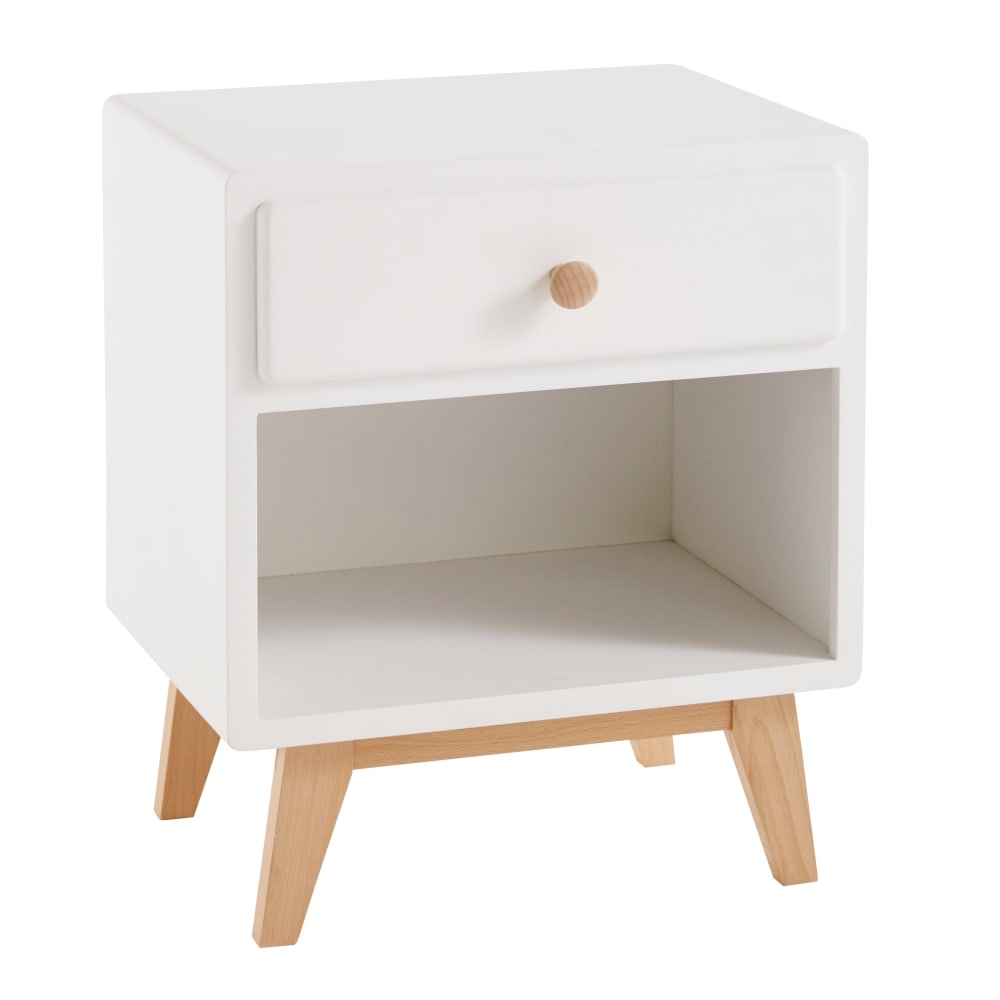 Comodino vintage a 1 cassetto bianco - Maisons du Monde