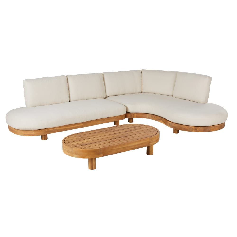 Conjunto de exterior de acacia FSC y aluminio para 5 personas - Maisons du Monde