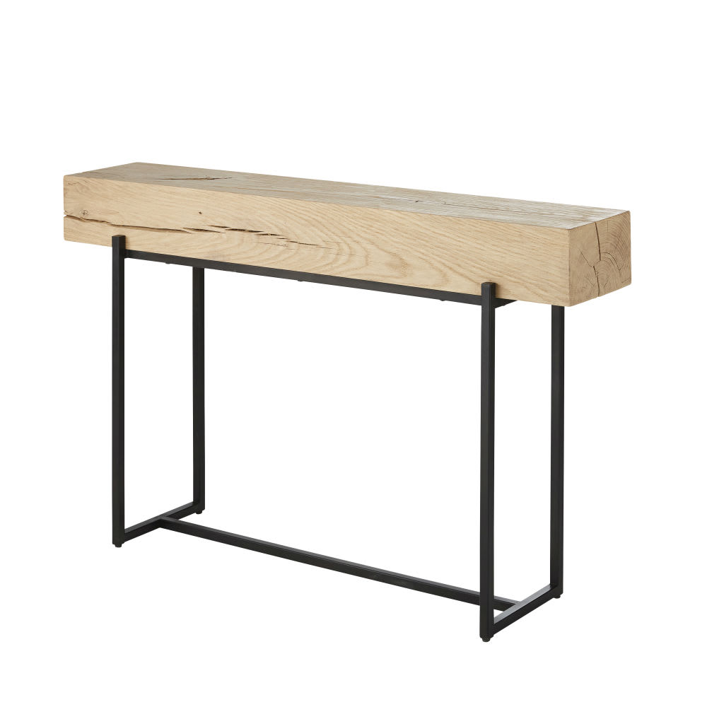 Console em carvalho e aço preto - Maisons Du Monde