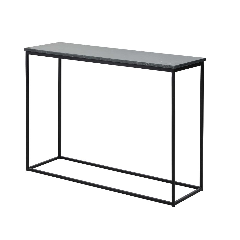 Console em mármore e aço preto - Maisons Du Monde