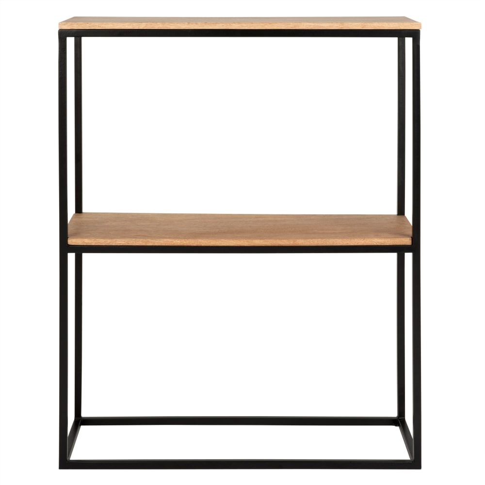 Console en manguier et métal noir