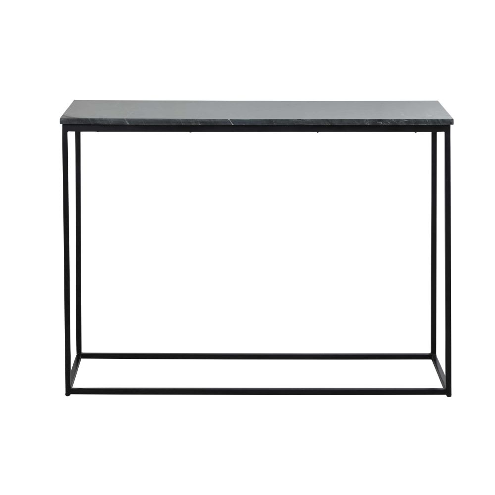 Console en marbre et acier noir Console en marbre et acier noir