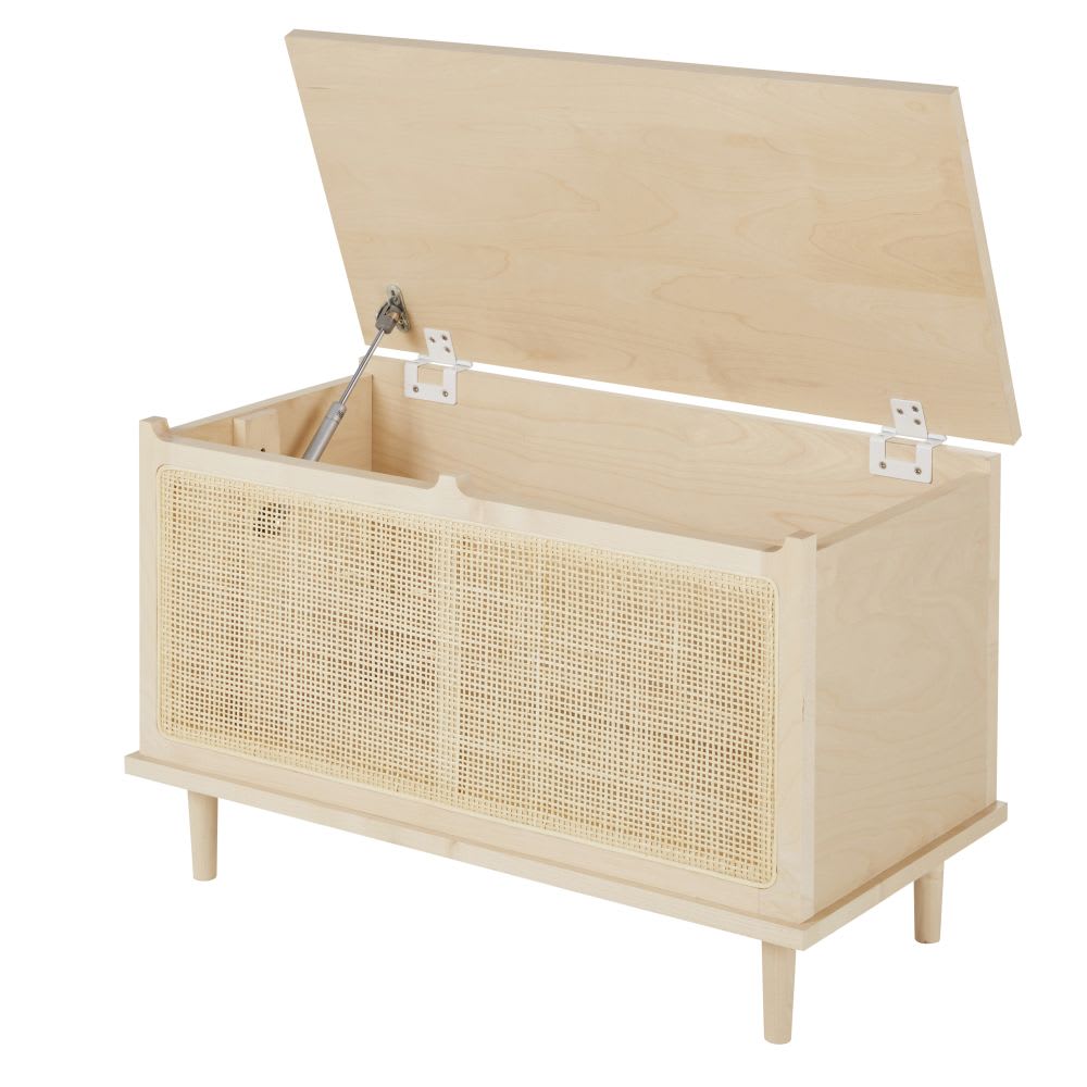 Contenitore beige con finitura in rattan - Maisons du Monde