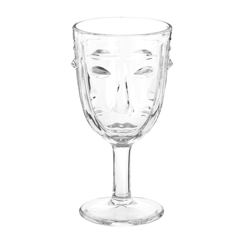 Copa con rostro en vidrio transparente