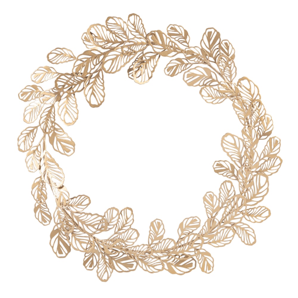 Corona de hojas de acero dorado