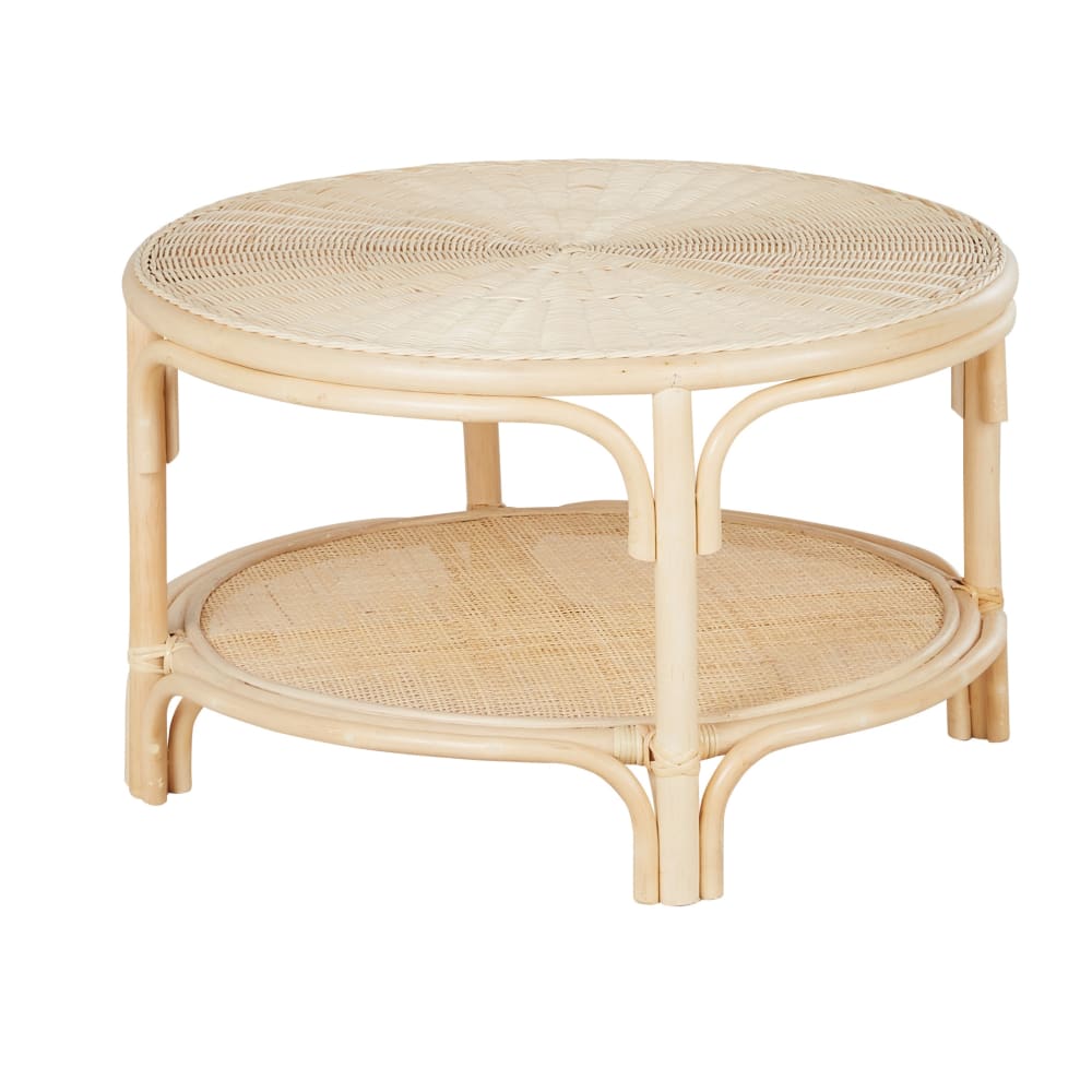 Couchtisch aus Rattan mit 2 Ablagen 71 cm - Maisons Du Monde