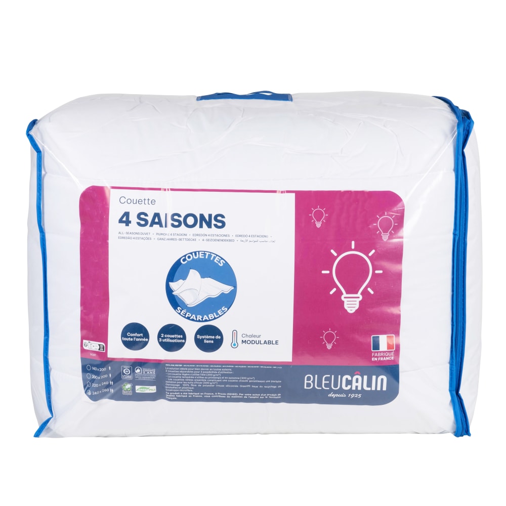 Couette 4 saisons en - polyester blanc