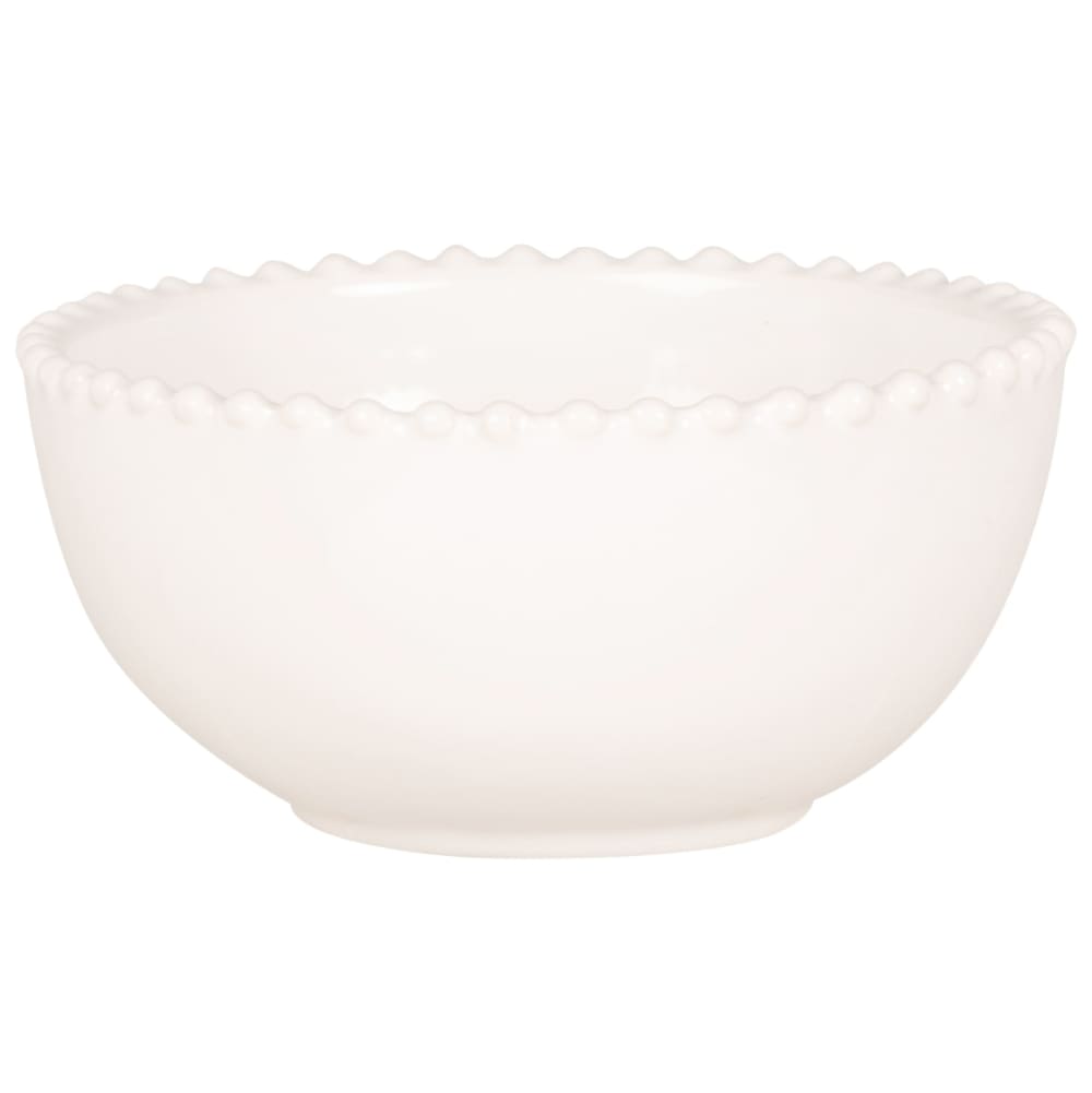 Coupelle bord perles en faïence blanche
