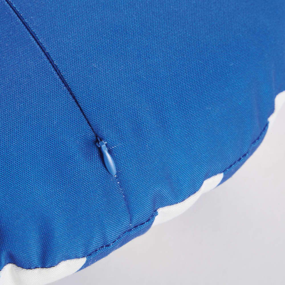 Coussin de jardin rond en polyester recyclé motifs imprimés rayures bleues et blanches D40 — vue 4