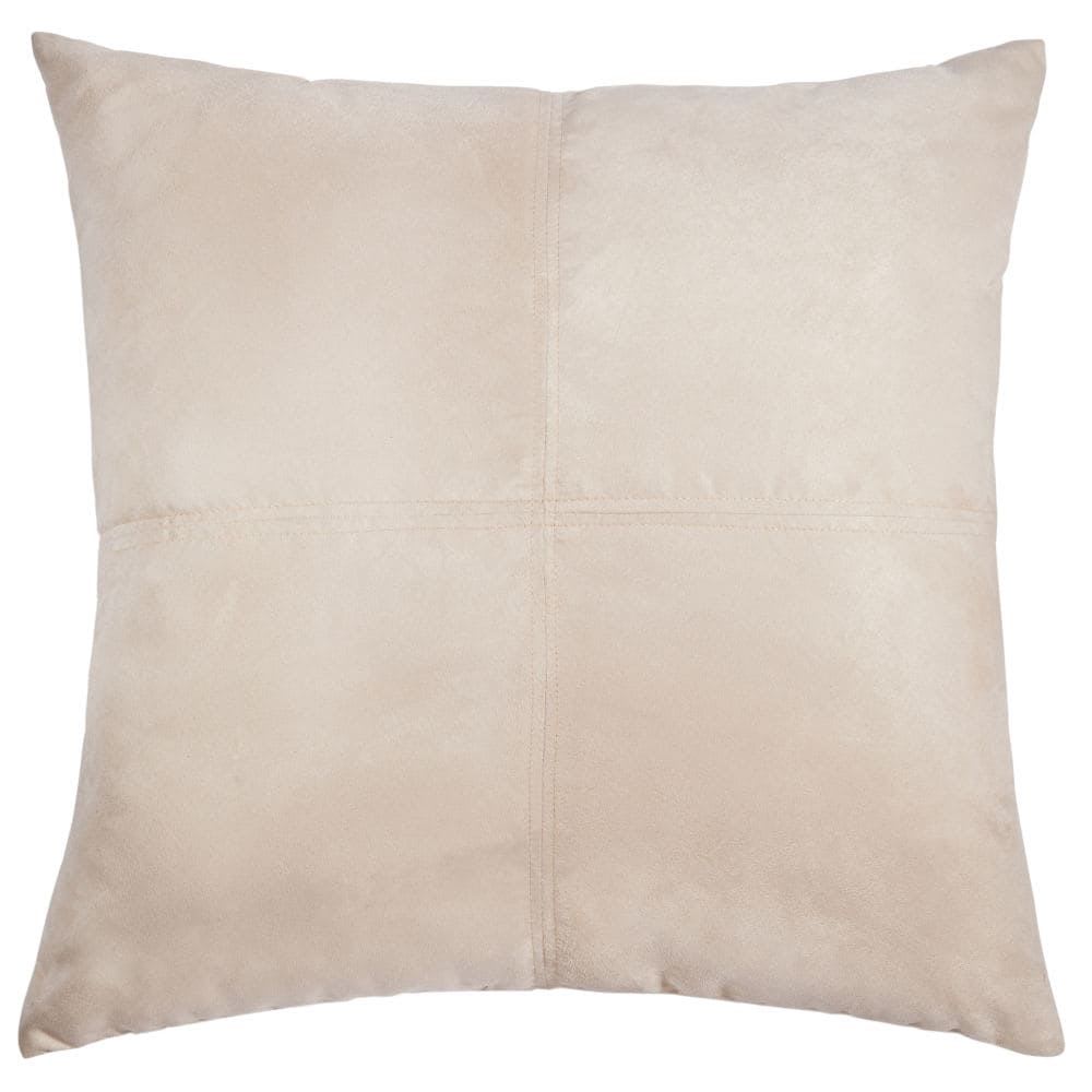 Coussin effet suédine écrue 60x60