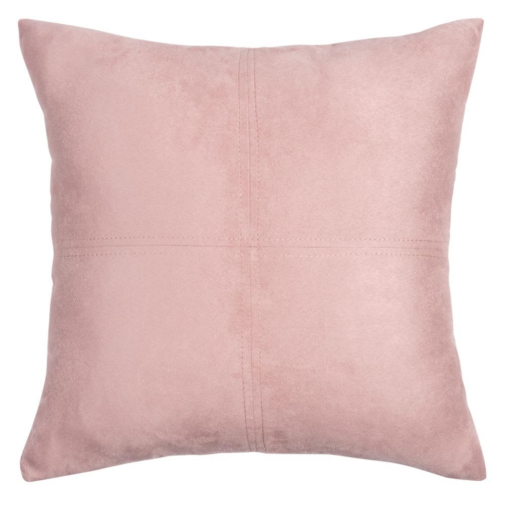 Coussin effet suédine rose 40x40 cm