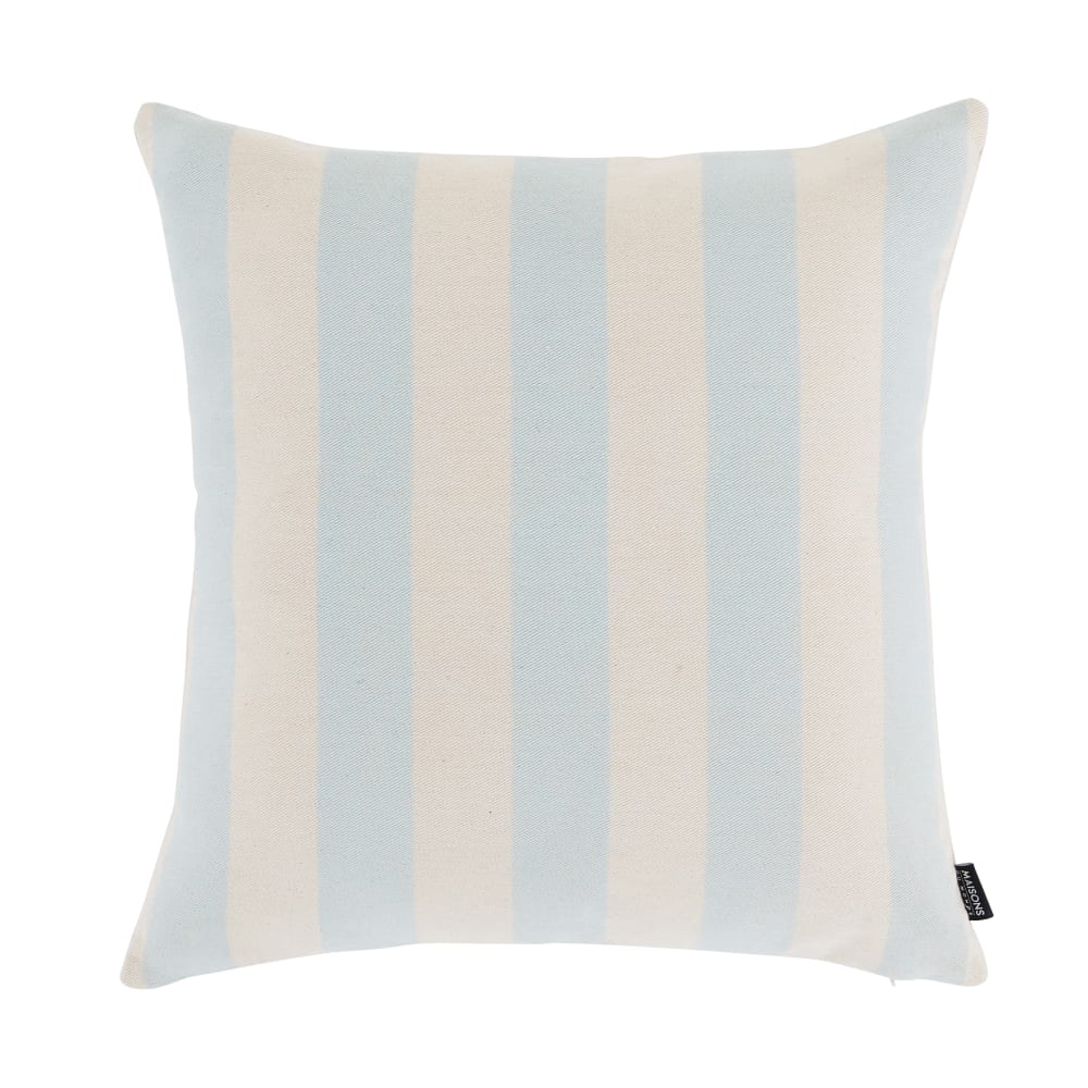 Coussin en coton à rayures bicolores  45x45