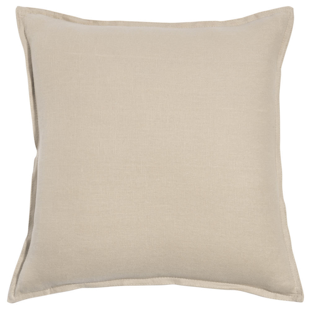 Coussin en lin lavé beige 45x45