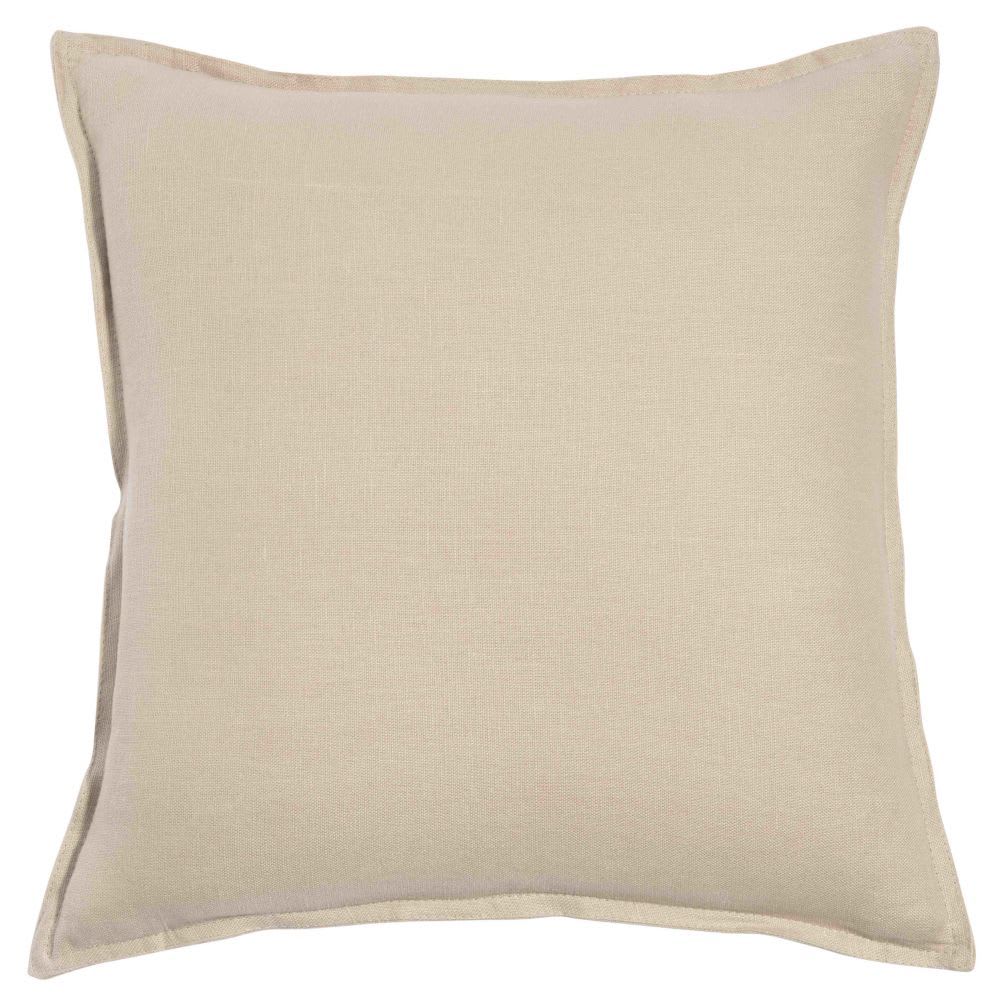 Coussin en lin lavé beige  60x60