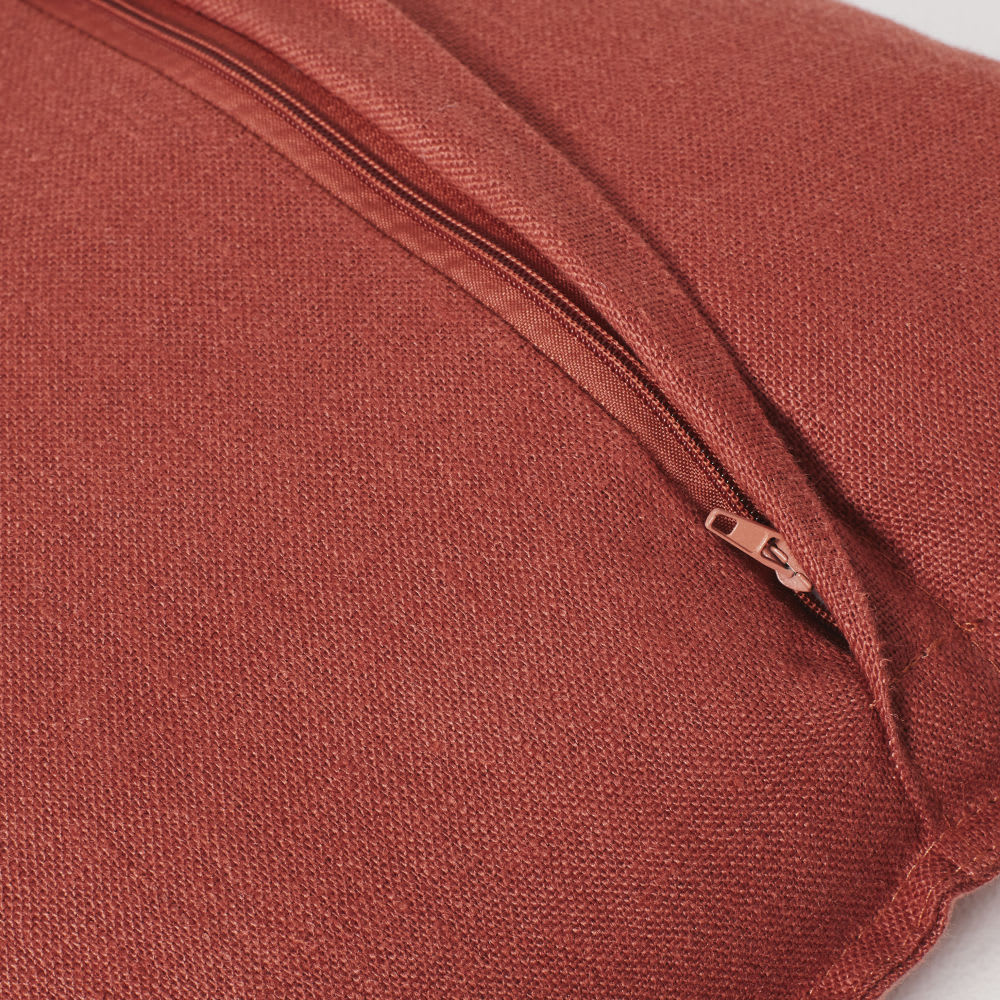 Coussin en lin lavé terracotta 45x45 — vue 3