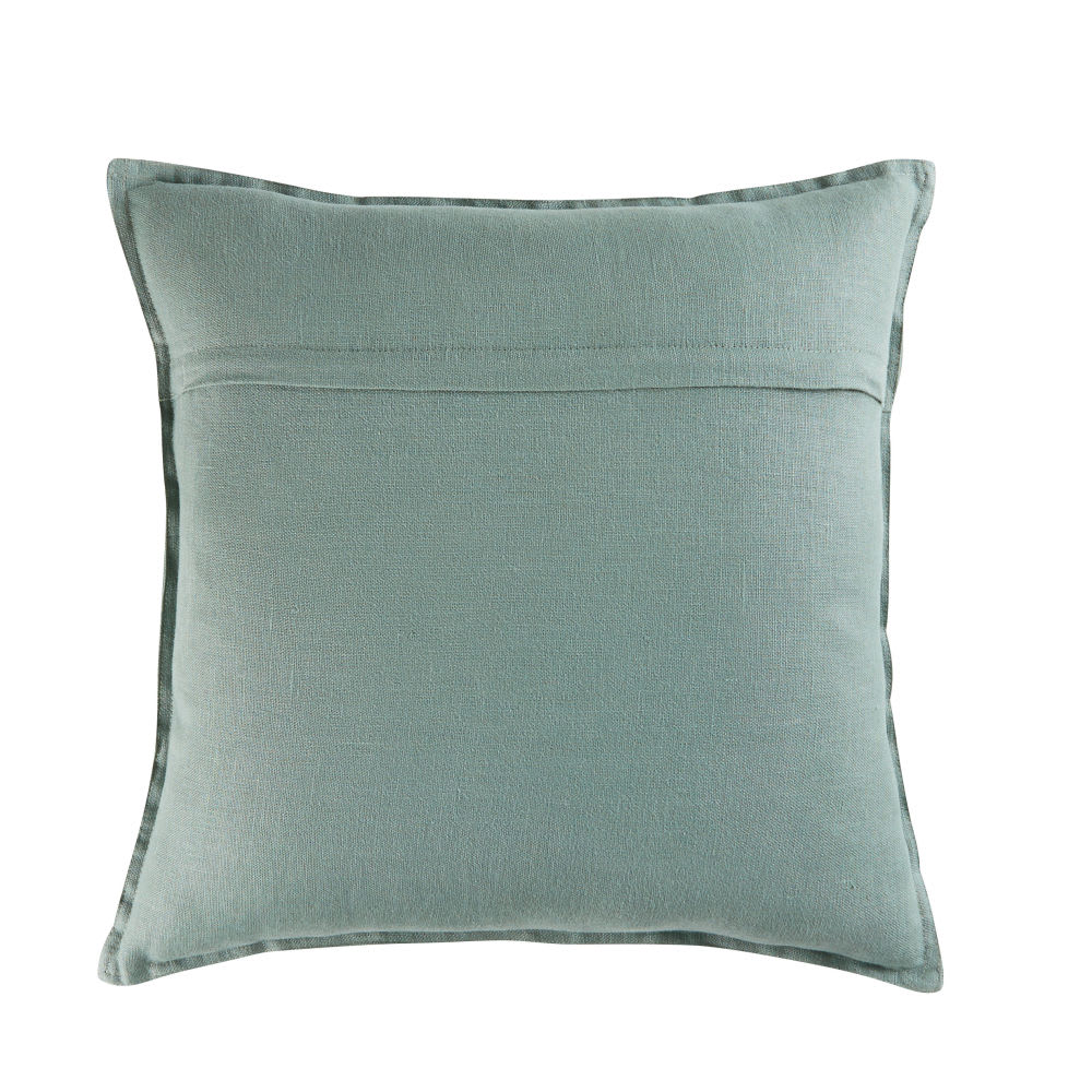 Coussin en lin lavé vert jade 45x45 — vue 3