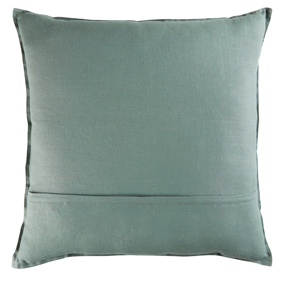 Coussin en lin lavé vert jade 60x60 - Maisons du Monde