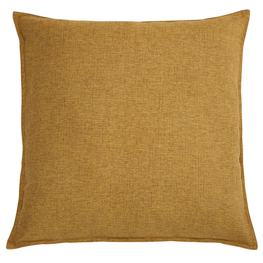 Coussin en polyester recyclé jaune ocre 60x60