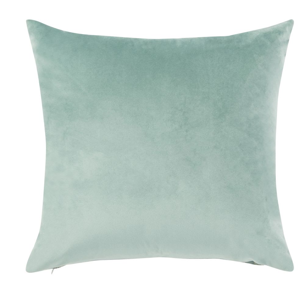 Coussin en velours brillant vert clair motif imprimé doré 45x45 — vue 3
