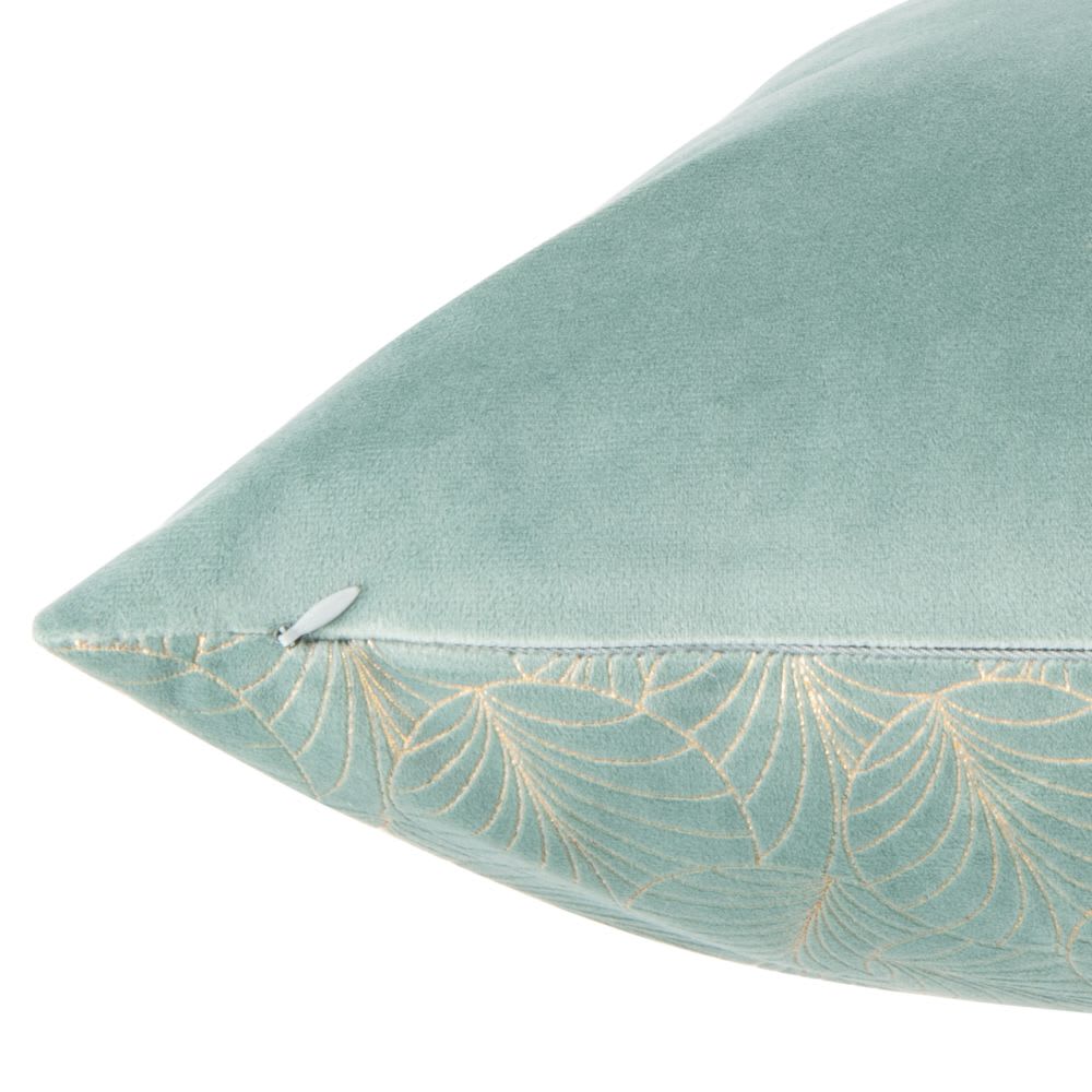 Coussin en velours brillant vert clair motif imprimé doré 45x45 — vue 4