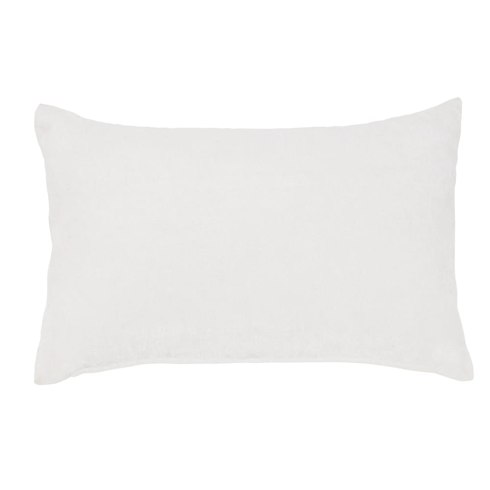 Coussin en velours de polyester recyclé écru 40x60