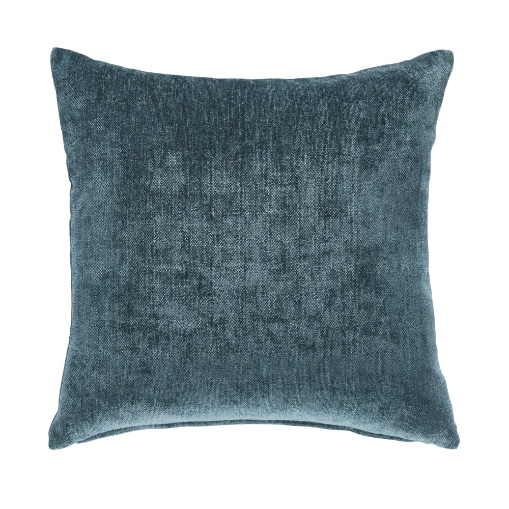 Coussin en velours effet vieilli bleu canard 45x45, OEKO-TEX®