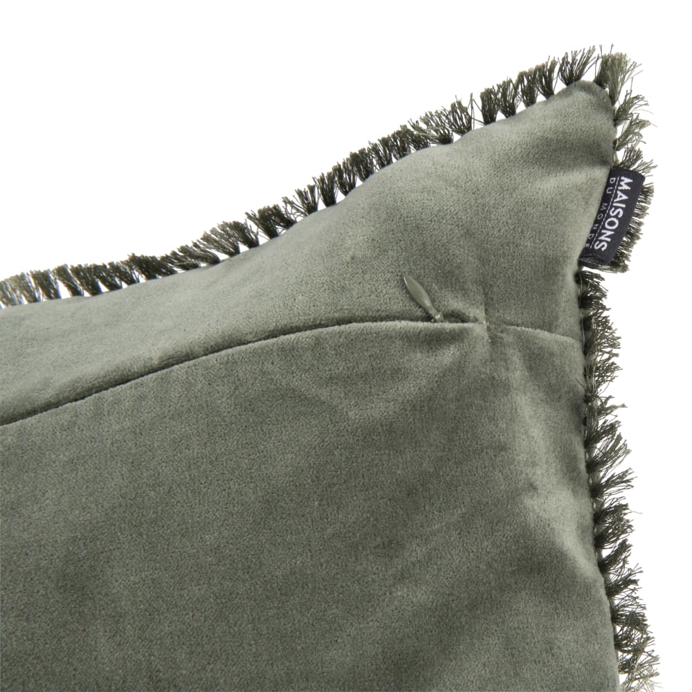 Coussin en velours vert à mini pompons 45x45 — vue 4