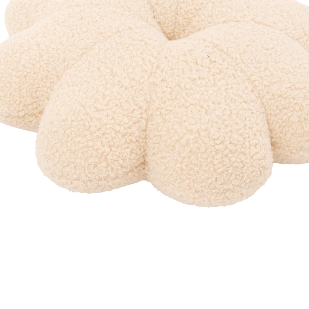 Coussin fleur en tissu bouclettes écrues D35 — vue 3