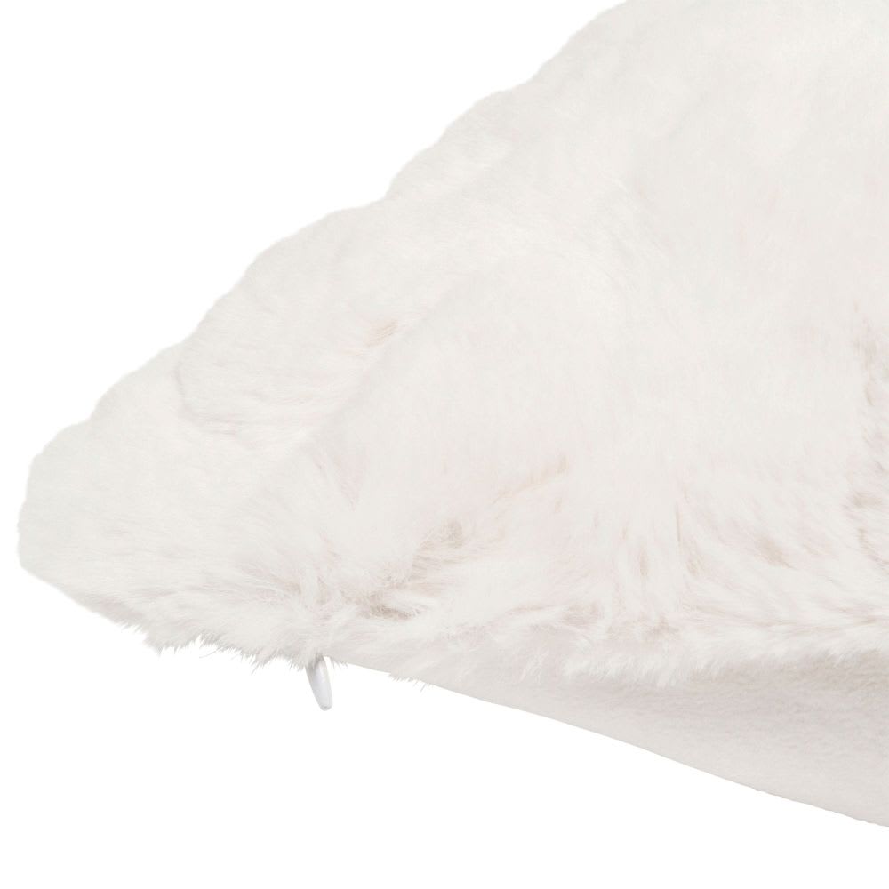 Coussin imitation fourrure blanche 45x45 — vue 3