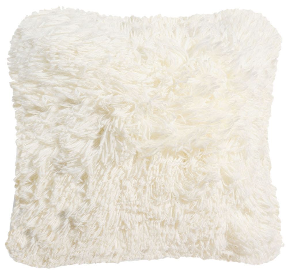 Coussin imitation fourrure écrue 45x45