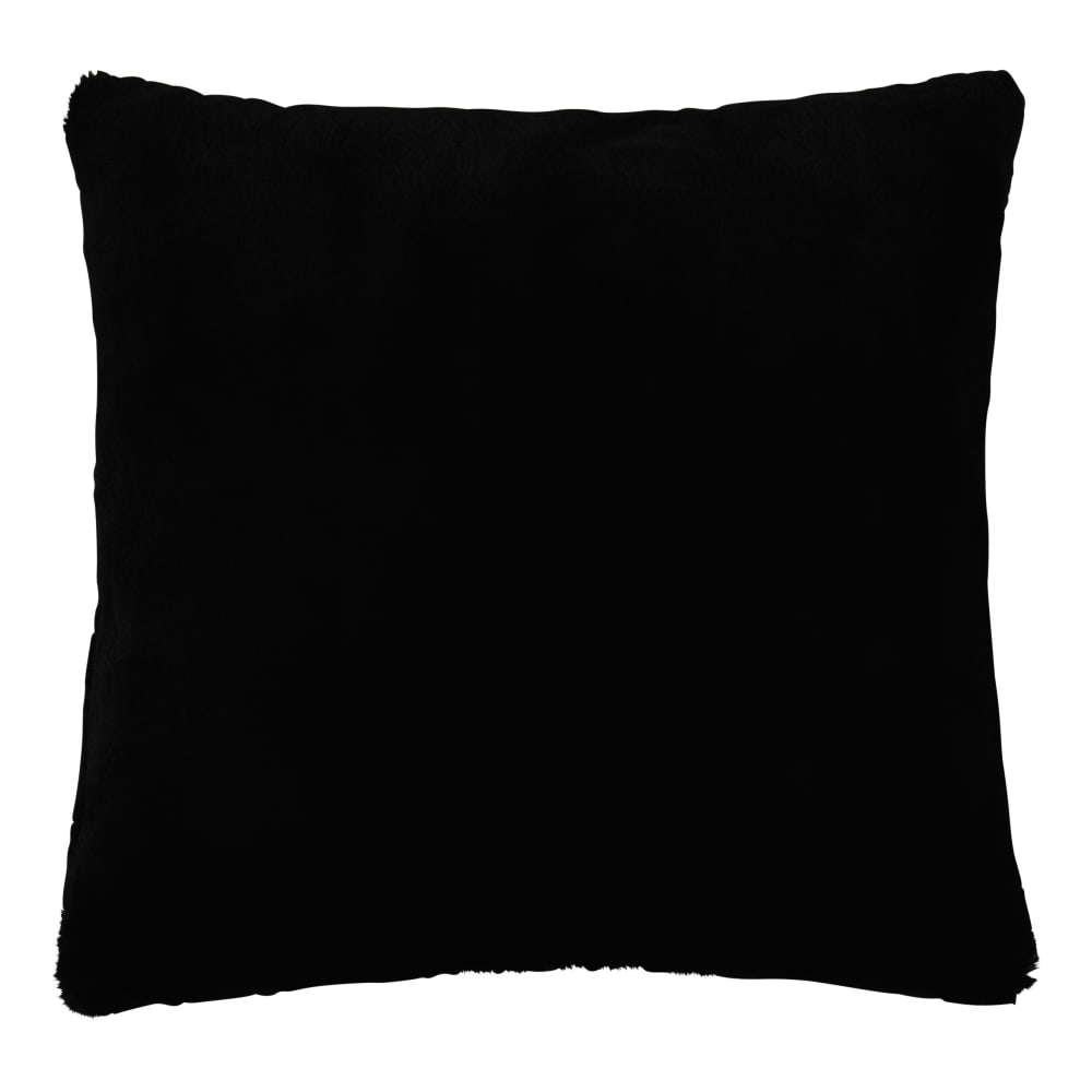 Coussin imitation fourrure noire 45x45